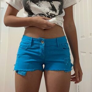 Express Blue Jean Shorts Cuffed Hem